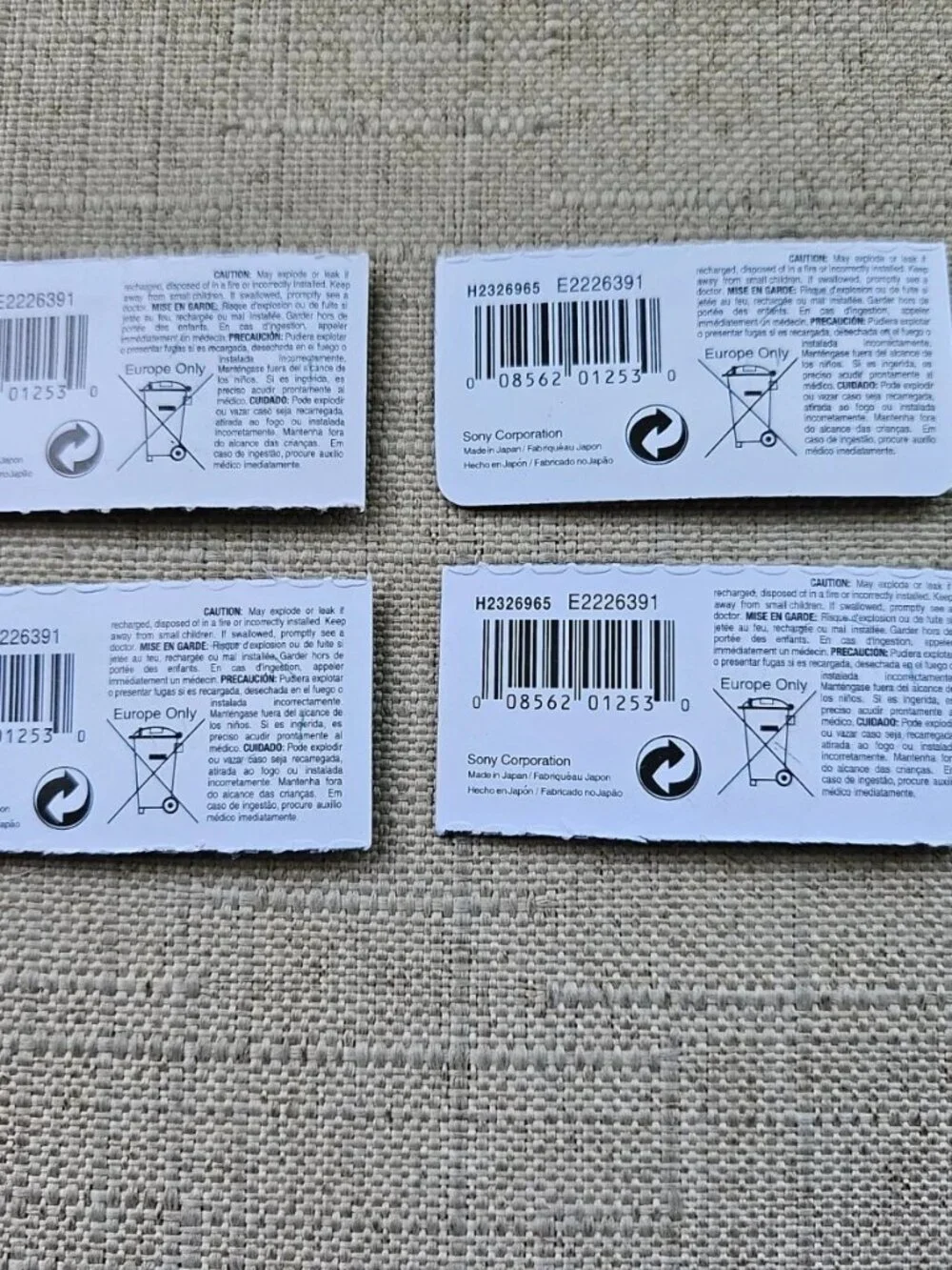 Sony Battery 317 SR626SW Silver Oxide 1.55V Made in Japan Lot of 4